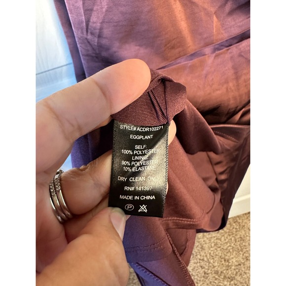 ASTR the Label Eggplant Satin One Shoulder Cocktail Party Dress - Picture 5 of 7